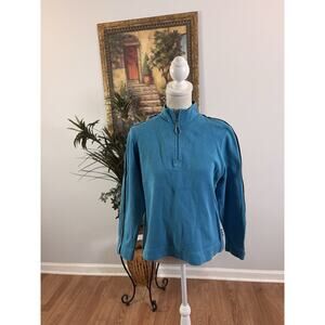 Liz Claiborne Petite Sweater Women's‎ Small Long Sleeve Mock Neck Knit Blue